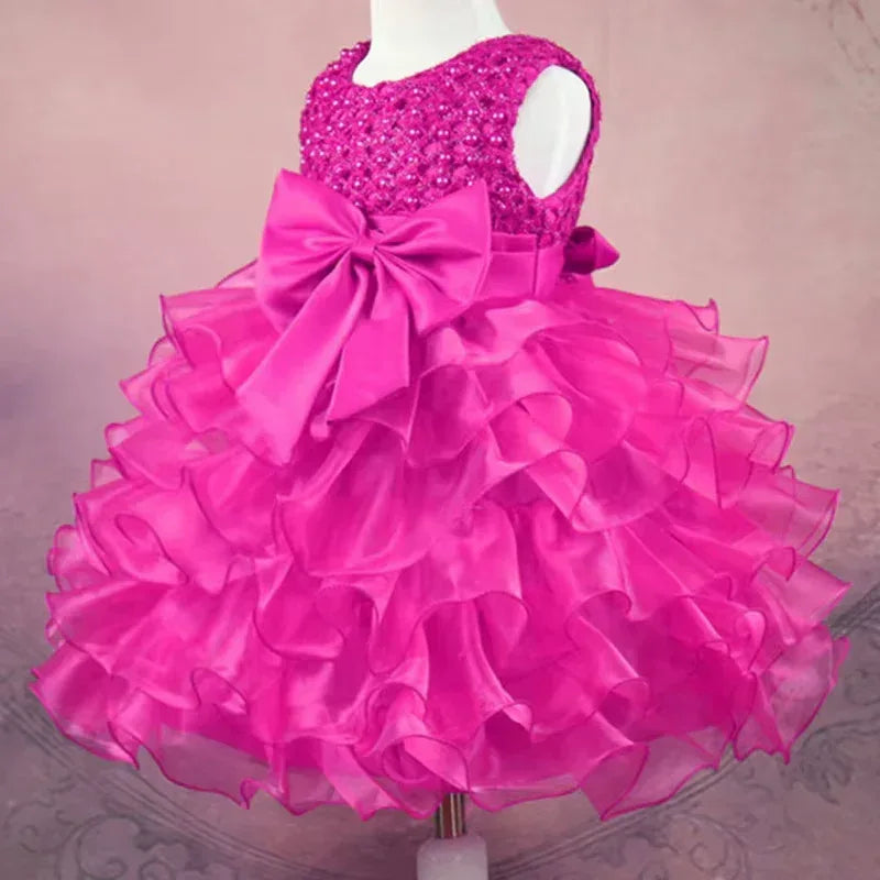 Tutu Beading Flower Baby Girl Dress - Tiny Glam