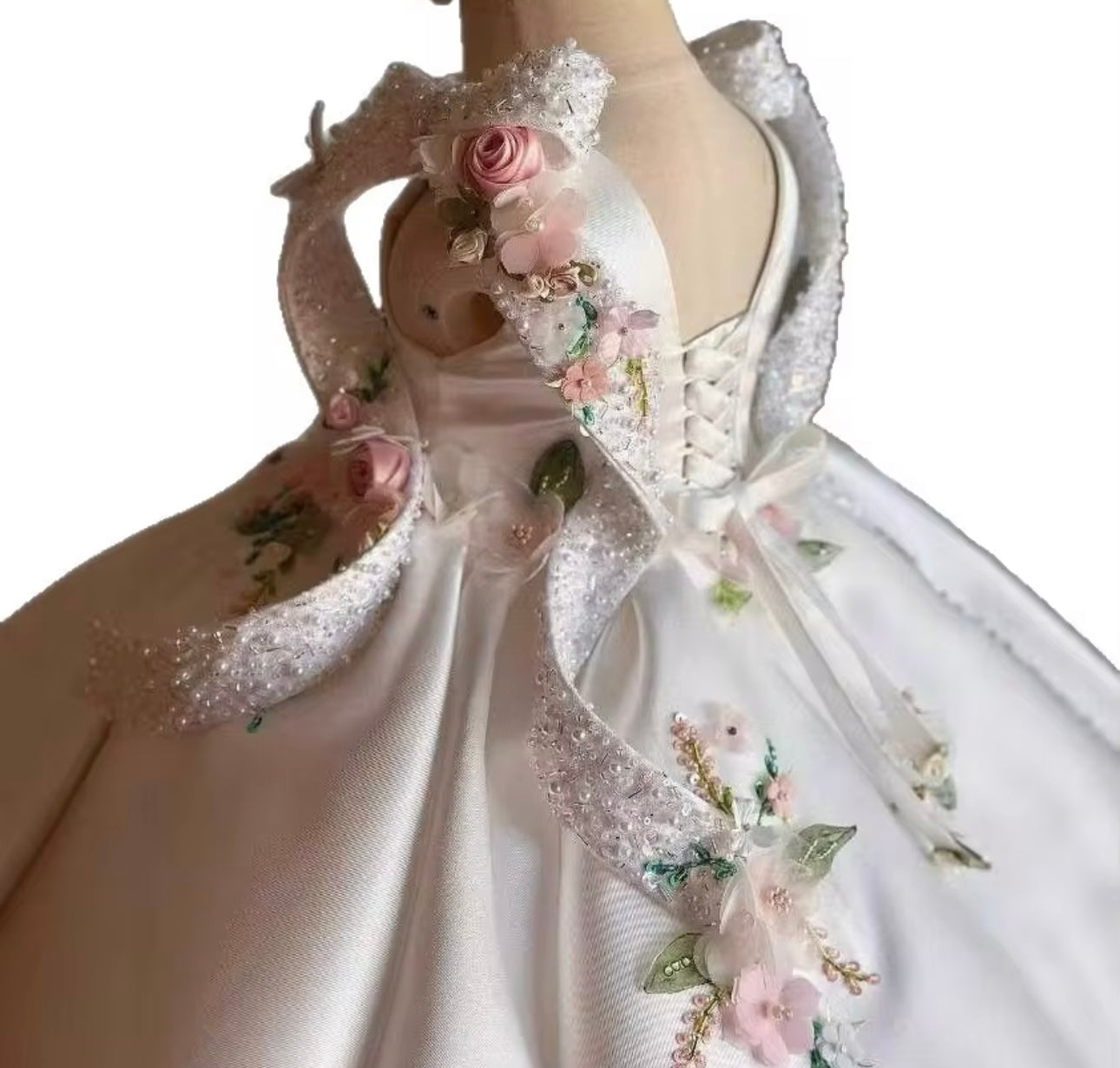 Baby Girl White Floral Party Dress | Toddler Princess Occasion Dress - Tiny Glam