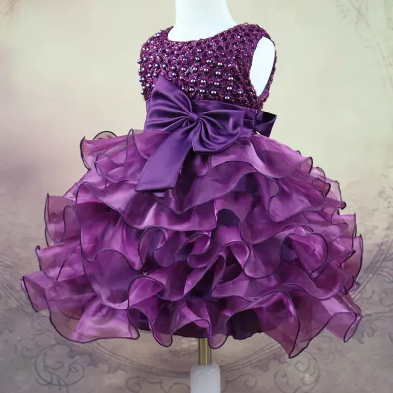 Tutu Beading Flower Baby Girl Dress - Tiny Glam